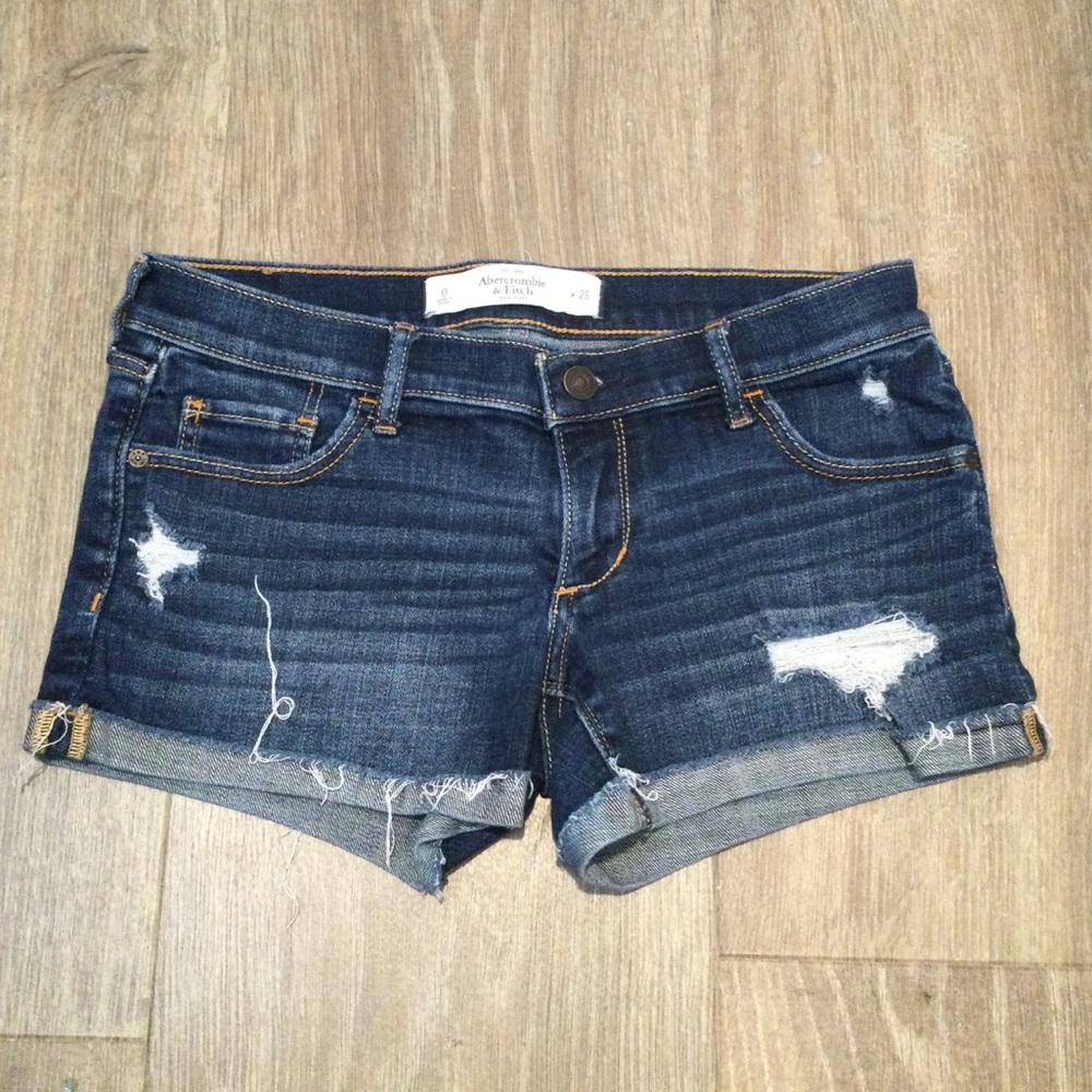 Abercrombie & Fitch dark wash denim shorts 25/0